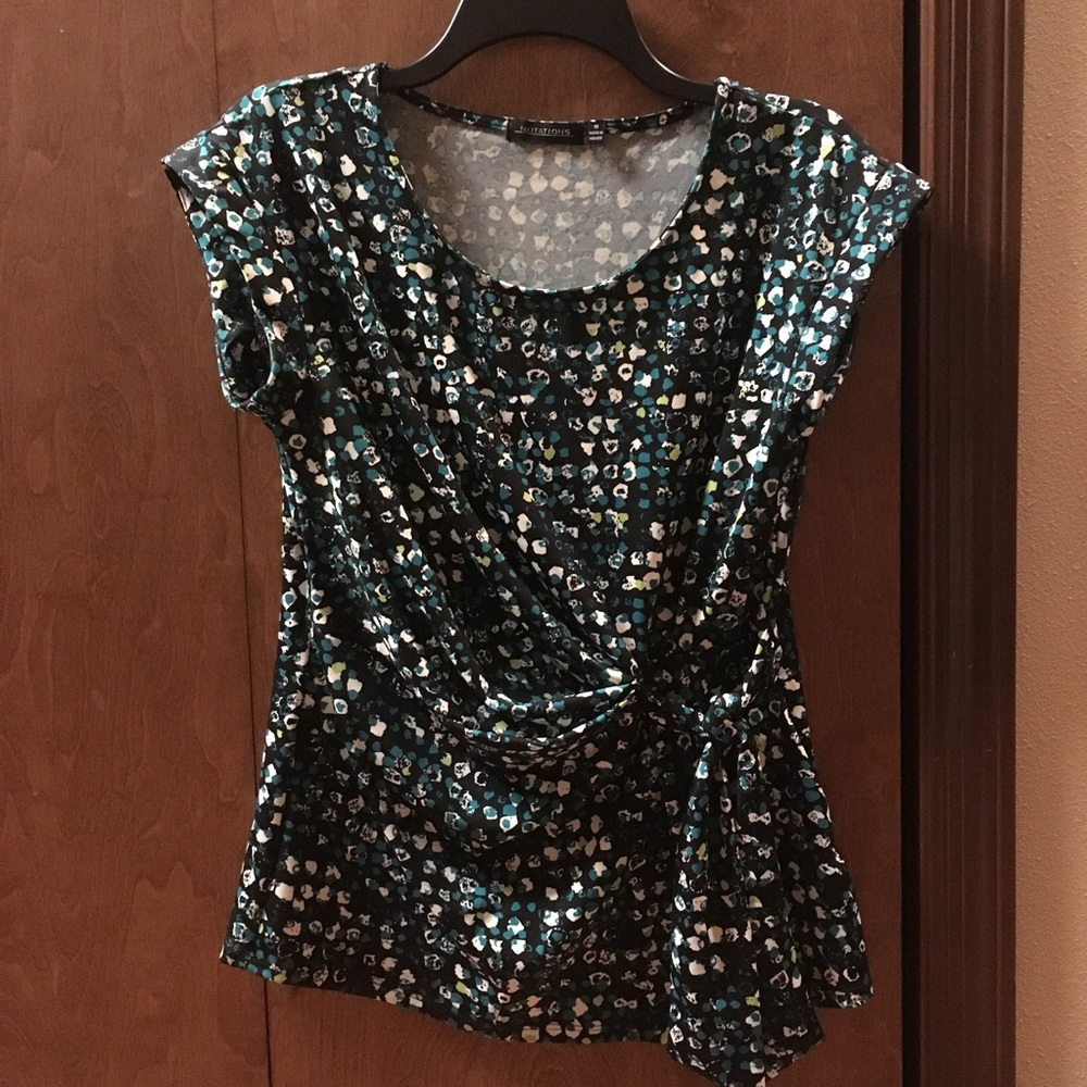 Turquoise dot blouse